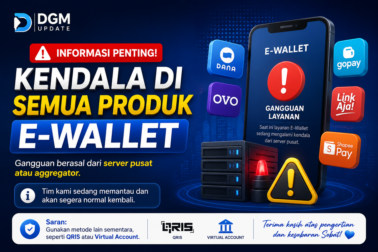 Informasi Gangguan Layanan E-Wallet